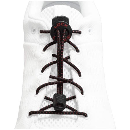 Šnúrky do topánok Lock Laces Original čierna/červená RK Pro Series