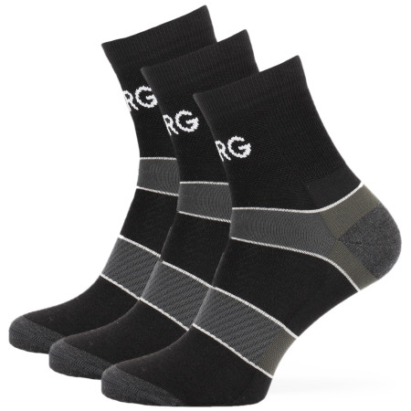 Pánske ponožky Warg Trail MID Wool 3-pack čierna/zelená BlackSedoZelenaBila