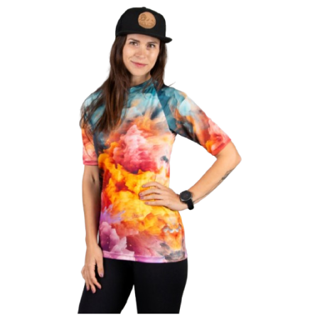 Dámske funkčné tričko Drexiss All Explosion Pastel Coolmax modrá/oranžová