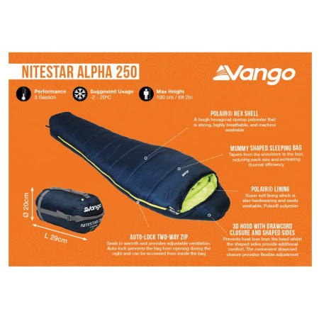 Trojsezónny spacák Vango Nitestar Alpha 250
