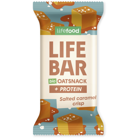 Tyčinka Lifefood Lifebar Oat Snack Protein slaný karamel BIO 40 g