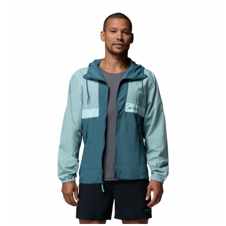 Pánska bunda Columbia Spire Valley™ Hooded Windbreaker svetlomodrá Crushed Blue, Everblue, Marine Light