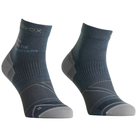 Dámske merino ponožky Ortovox Alpine Light Quarter Socks W modrá/sivá Dark Arctic Grey
