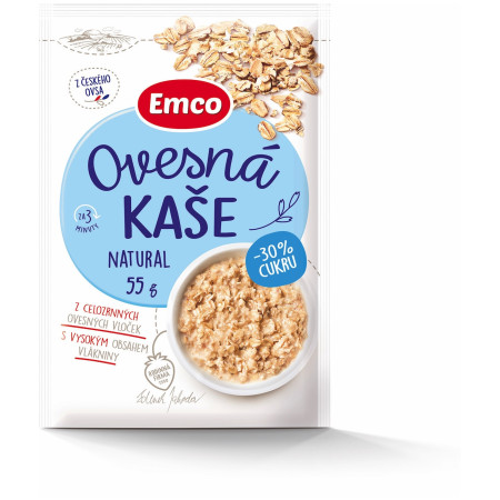 Kaša Emco Ovsená kaša natural -30% cukru 55g