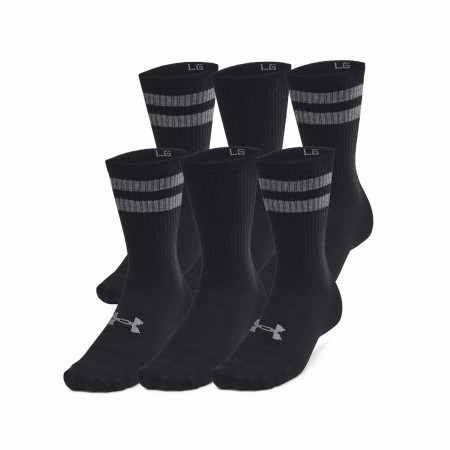 Sada ponožiek Under Armour Essential 6Pk Crew čierna Black/Black/Castlerock
