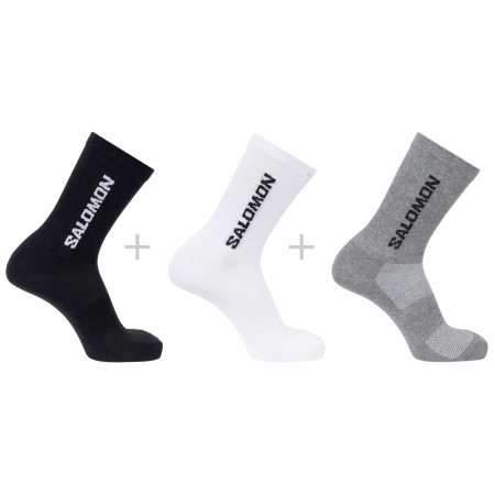 Ponožky Salomon Everyday Lite Crew 3-Pack čierna/sivá White / Black / Frost Gray