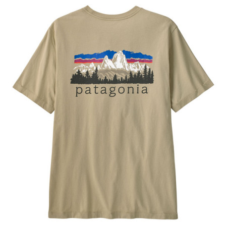 Pánske tričko Patagonia M's Fitz Roy Foothills T-Shirt sivá/zelená Weathered Stone