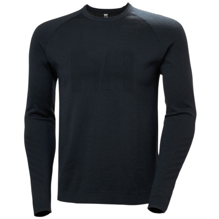 Pánske funkčné tričko Helly Hansen Lifa Merino Knitevo Crew čierna 990 Black