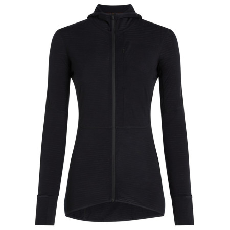 Dámska funkčná mikina Icebreaker Women Merino Blend 200 RealFleece™ Descender LS Zip Hoodie čierna Black