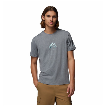 Pánske tričko Columbia Parsons Point™ SS Graphic Tee sivá City Grey Heather, Pointed Peaks
