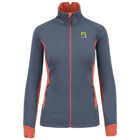 Dámska mikina Karpos Pizzocco Evo W Full-Zip Fleece sivá/červená Vintage Indigo/Hot Coral
