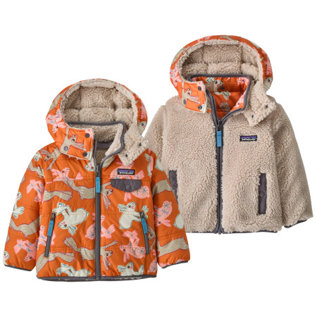 Detská bunda Patagonia Baby Reversible Tribbles Hoody - BNLM oranžová/béžová Bunny Life: Marigold
