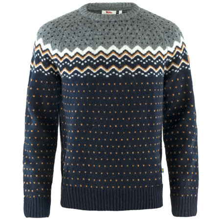 Pánsky sveter Fjällräven Övik Knit Sweater M modrá Dark Navy
