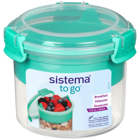 Box na desiatu Sistema To Go Dóza na snídani s miskou a lžičkou 530 ml zelená