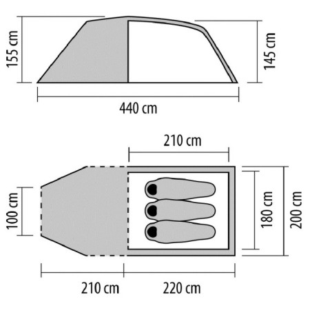 Stan pre 3 osoby Coleman Chimney Rock 3 Plus