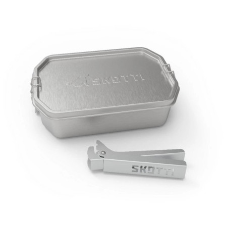 Box na jedlo SKOTTI Box 1L strieborná ocelová