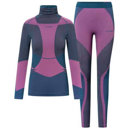 Dámska termobielizeň Viking Fusion Lady Set modrá/fialová turquise/fuchsia