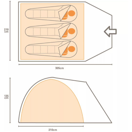 Turistický stan Regatta Kivu 3 v3
