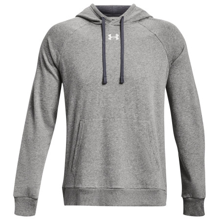 Pánska mikina Under Armour Rival Fleece Hoodie svetlosivá CastlerockLightHeather/White