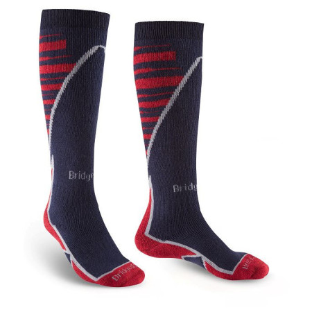 Pánske podkolienky Bridgedale Ski Midweight+ tmavomodrá navy/red/042