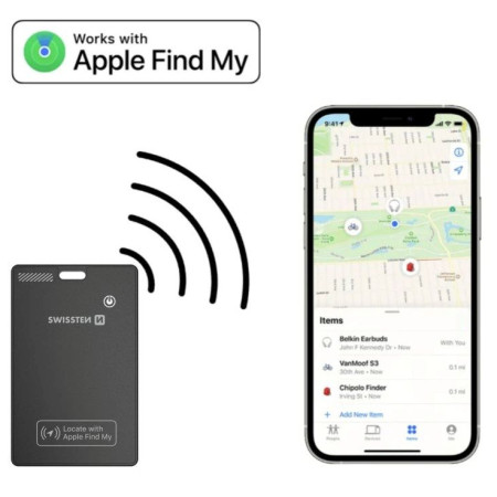 Lokátor Swissten FindCard GPS Locator (with Apple Find My function)