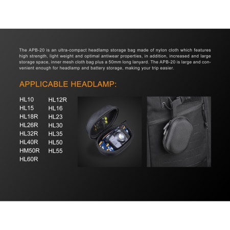 Puzdro Fenix Pouzdro APB-20 pro čelovky Fenix