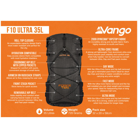 Turistický batoh Force Ten Ultra 35L