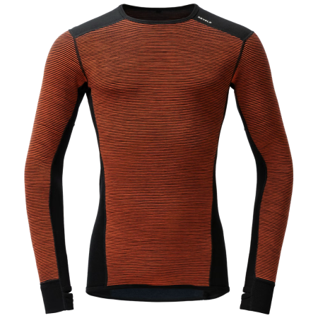 Pánske funkčné tričko Devold Reverso Merino Shirt Man oranžová/sivá Brick