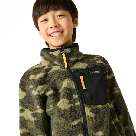 Detská funkčná mikina Regatta Junior Frankie Warm Fleece Bark Green Camo