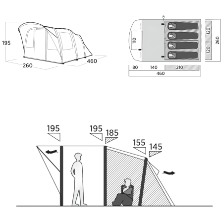 Rodinný stan pre 4 osoby Easy Camp Senja 4 Air