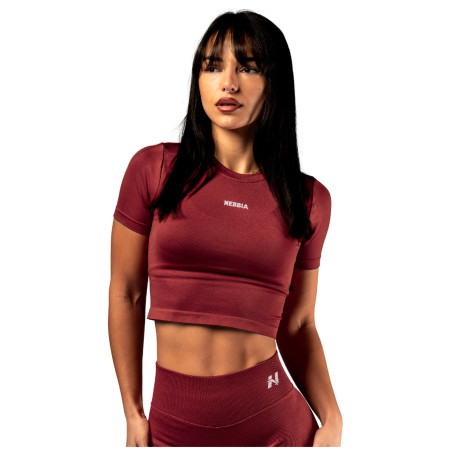 Dámsky top Nebbia Seamless crop top with SS Power červená RED