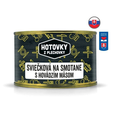 Hotové jedlo Hotovky z plechovky Sviečková na smotane s hovädzím mäsom 400g