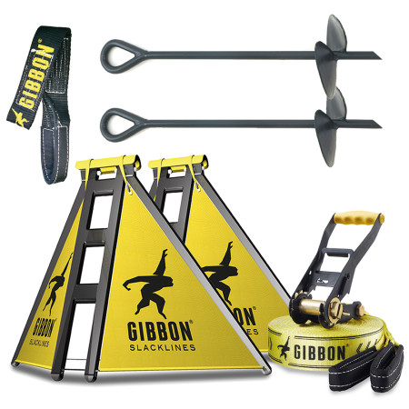 Slackline Gibbon Independence Kit Classic čierna/žltá