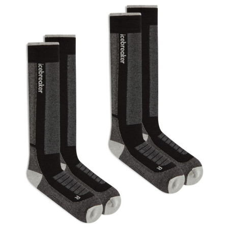 Pánske ponožky Icebreaker Men Mer Ski+ Medium OTC 2 Pack čierna/sivá Blk/Ether/Graph