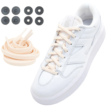 Šnúrky do topánok Lock Laces Flat béžová Flat Cream