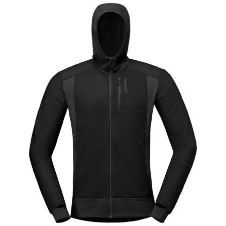 Pánska funkčná mikina Norrona falketind Alpha120 Zip Hood čierna Caviar Black