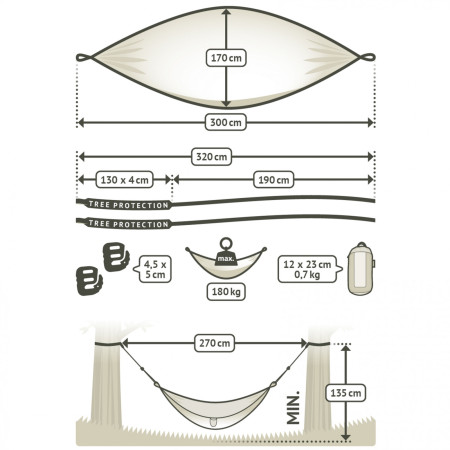 Hojdacia sieť La Siesta Colibri 3.0 Single