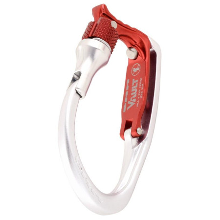 Karabína DMM Vault Locking sivá/červená Red/Silver