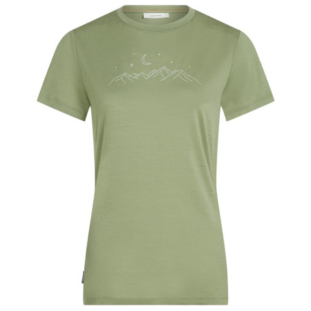 Dámske tričko Icebreaker Women Merino 150 Tech Lite SS Tee Sparkling Stars zelená Lichen