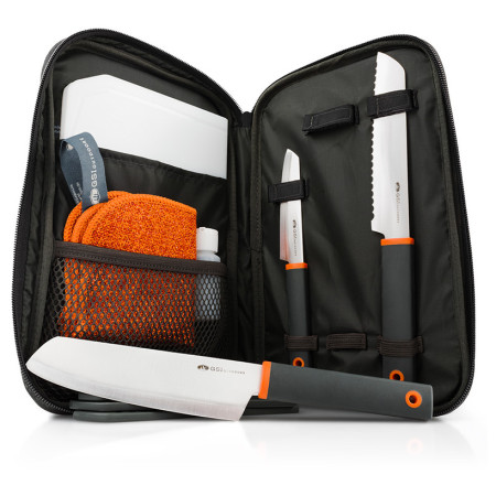 Sada nožov GSI Outdoors Santoku Knife set šedá/oranžová