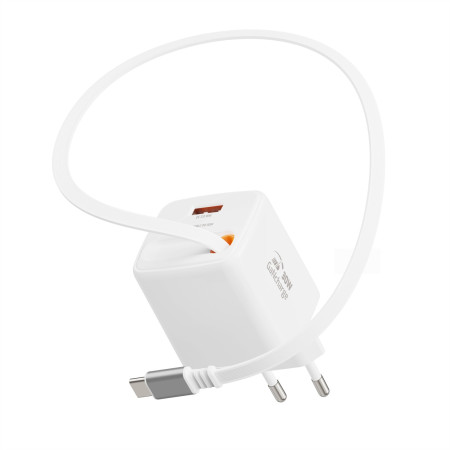 Adaptér Swissten SlideCharge Gan 30W, 1X USB-A 18W