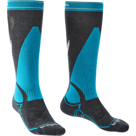 Pánske podkolienky Bridgedale Ski MW MP Over Calf sivá/modrá Gunmetal/Blue