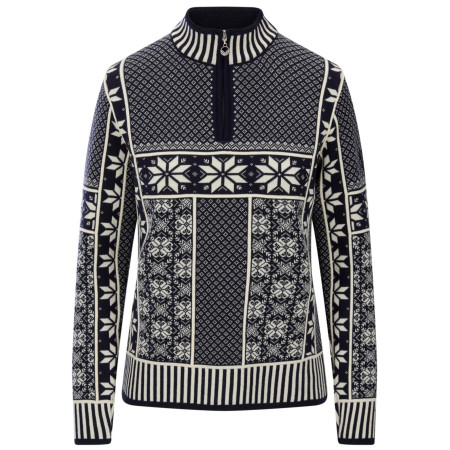 Dámsky sveter Dale of Norway Vardåsen Fem Sweater tmavomodrá/biela Marine Offwhite