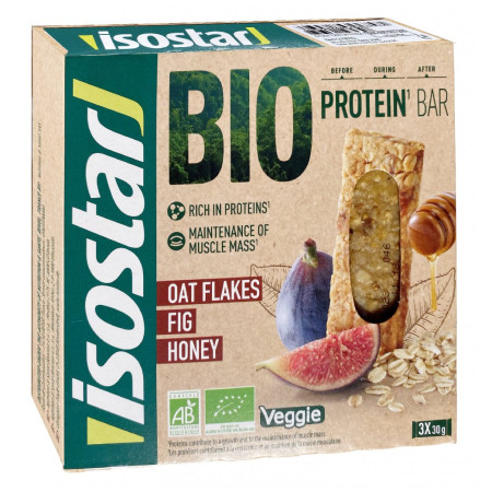 Energetické tyčinky Isostar BIO proteinové tyčinky fíky/med 3x30g