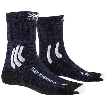 Dámske ponožky X-Socks Trek X Merino tmavomodrá MIDNIGHT BLUE/ARCTIC WHITE