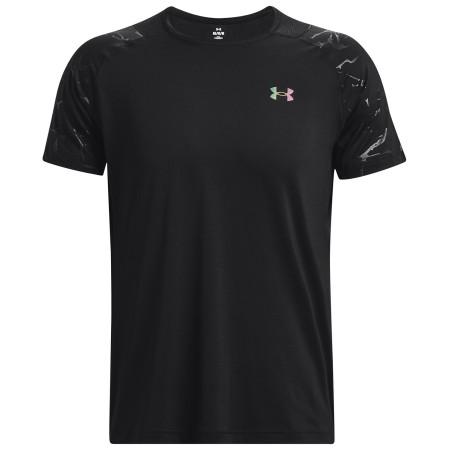 Pánske funkčné tričko Under Armour Rush Emboss SS čierna Black / / Black