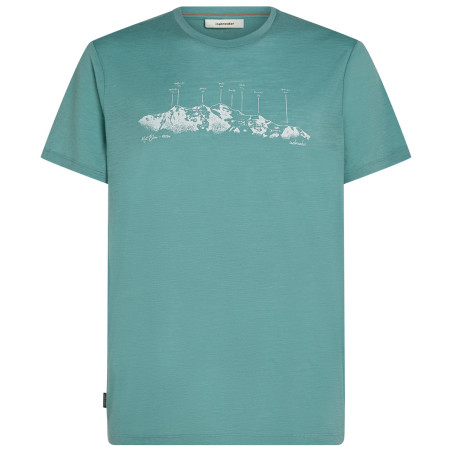 Pánske tričko Icebreaker Men Merino 150 Tech Lite SS Tee The Peaks svetlomodrá Hydro