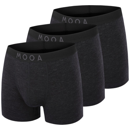 Pánske boxerky MOOA MerinoSilk 4in 3-pack čierna black melange