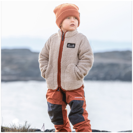 Detská mikina Didriksons Gibbs Kids Fullzip 2 Beach Beige/Rust