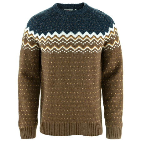 Pánsky sveter Fjällräven Övik Knit Sweater M hnedá Dark Oak-Navy